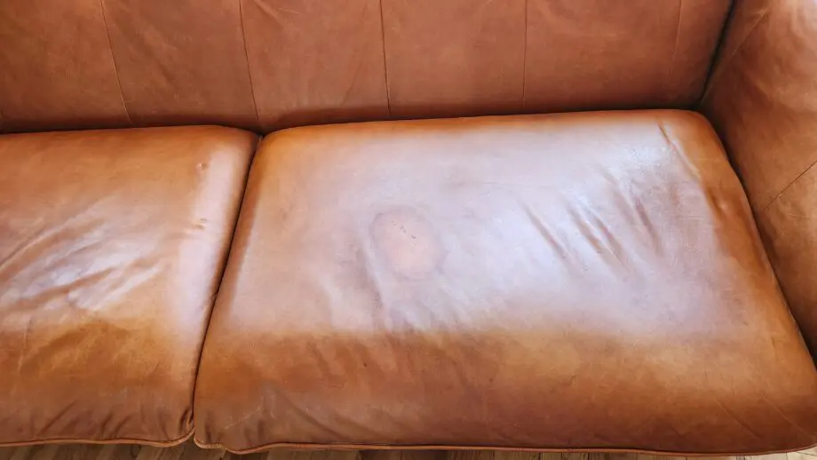DFS tan buckskin leather 3 seater and 2 seater sofa set