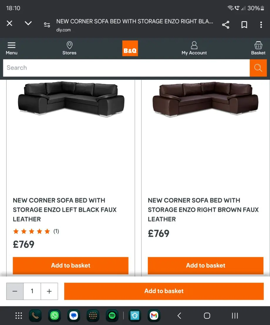 Enzo corner sofa