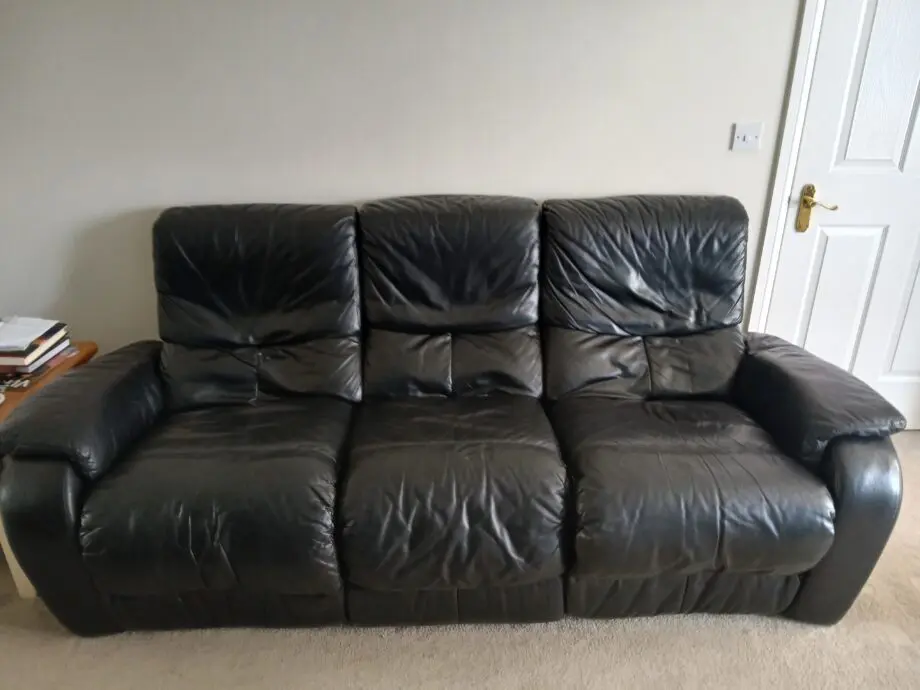Dfs black 3 seater sofa plus arm chai