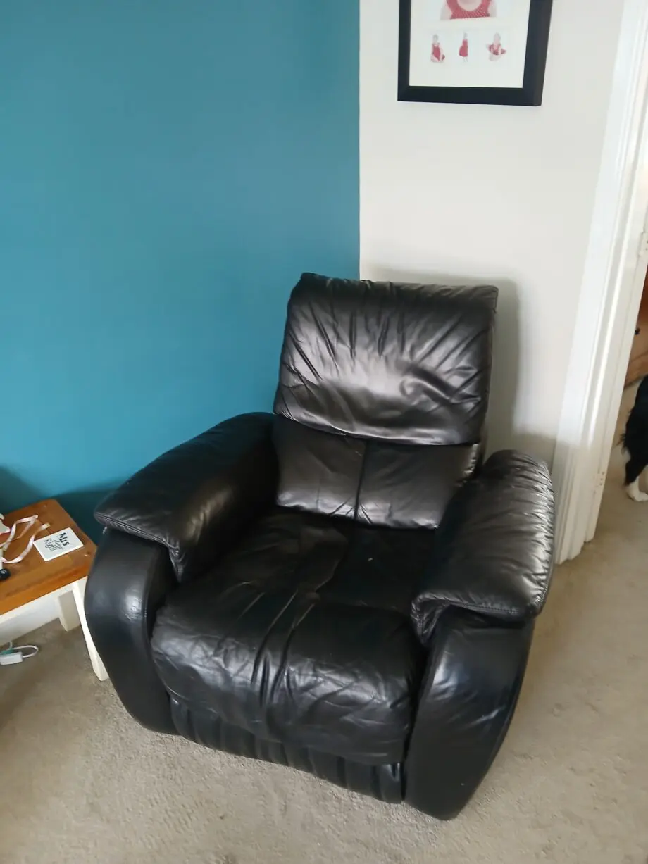 Dfs black 3 seater sofa plus arm chai