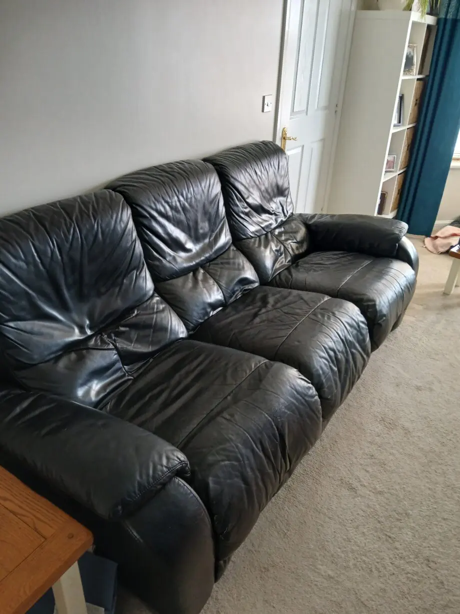 Dfs black 3 seater sofa plus arm chai