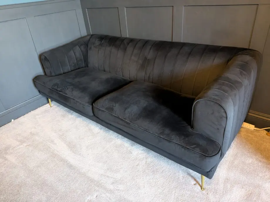 DFS Black Velvet Enchanted 4 seater sofa