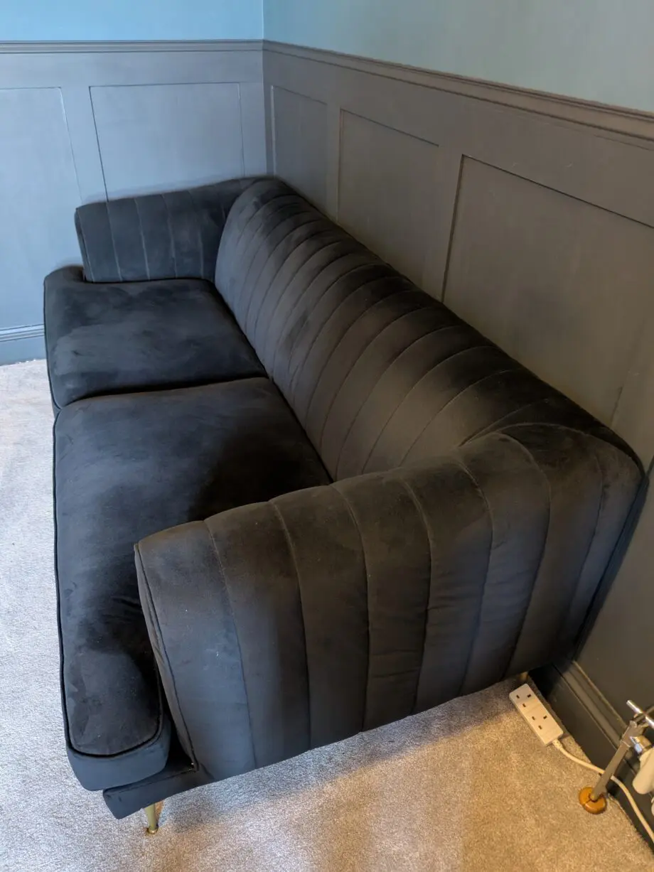 DFS Black Velvet Enchanted 4 seater sofa
