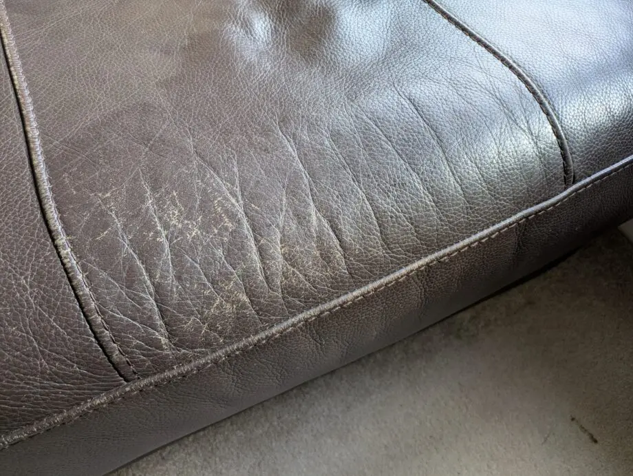 DFS Brown Leather Sofa