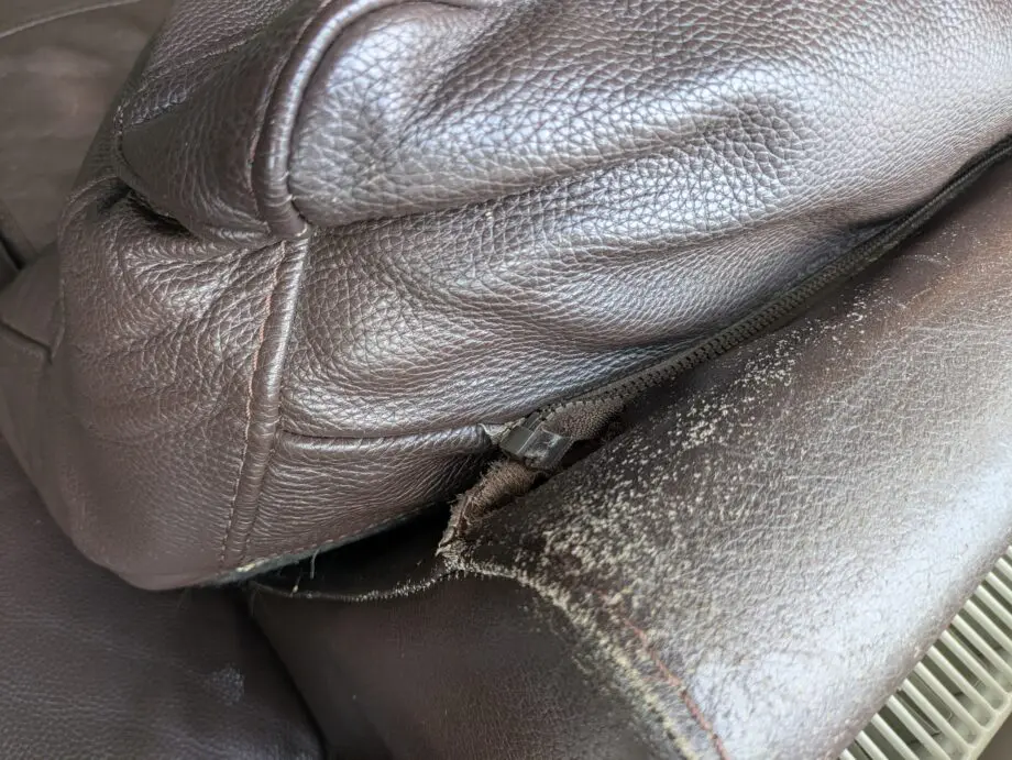 DFS Brown Leather Sofa