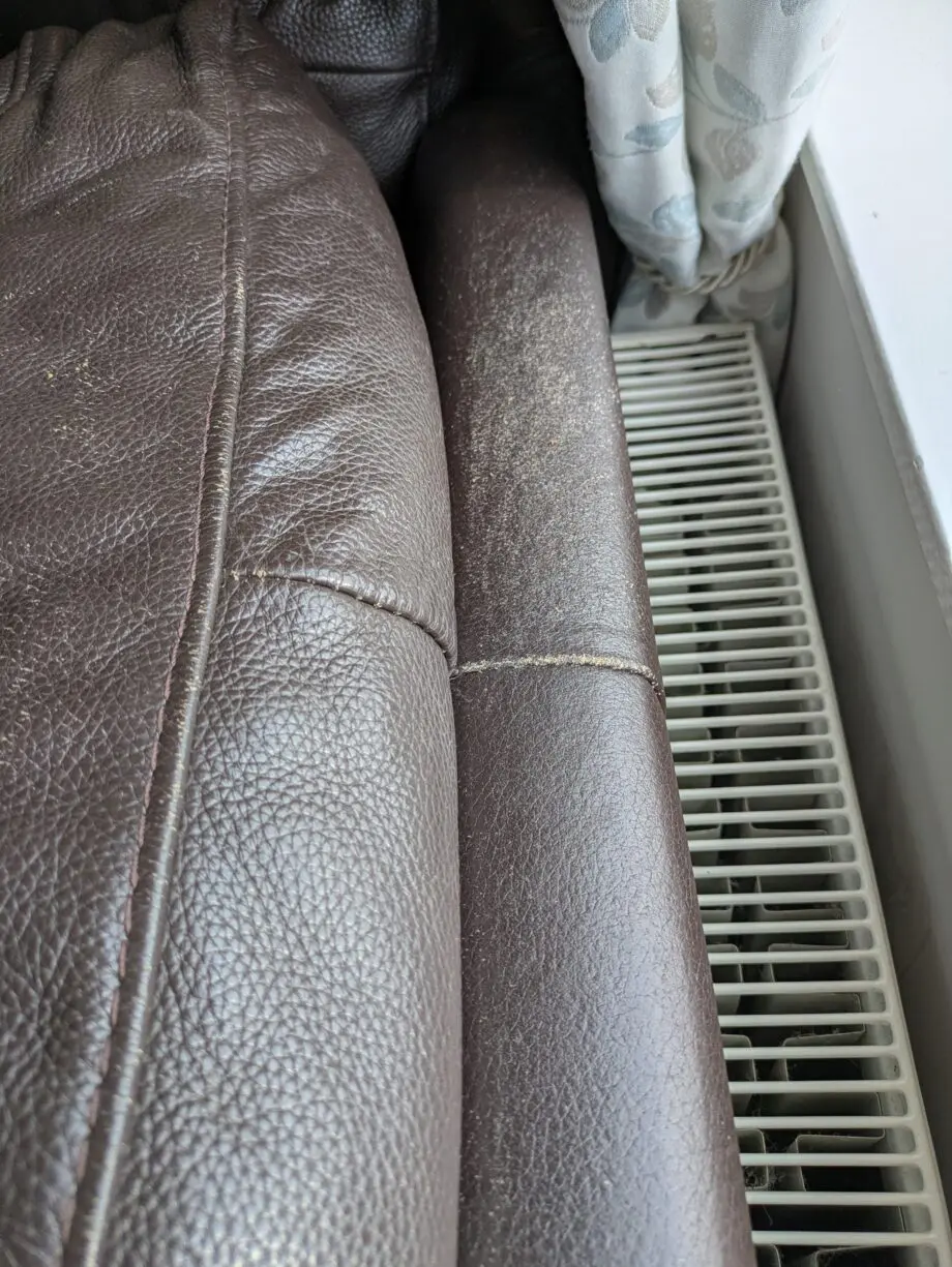 DFS Brown Leather Sofa