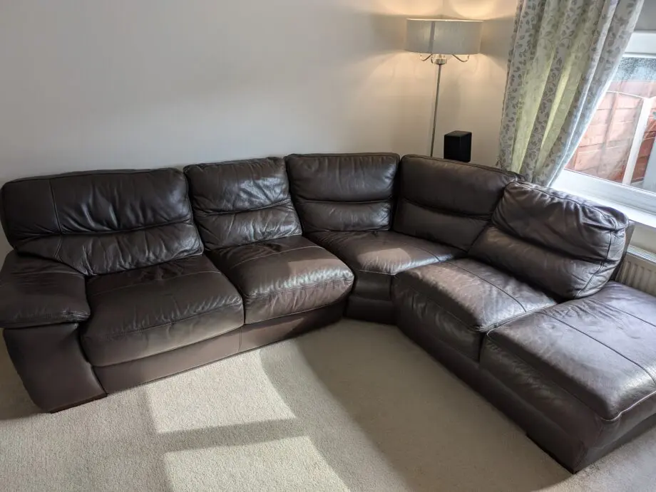 DFS Brown Leather Sofa