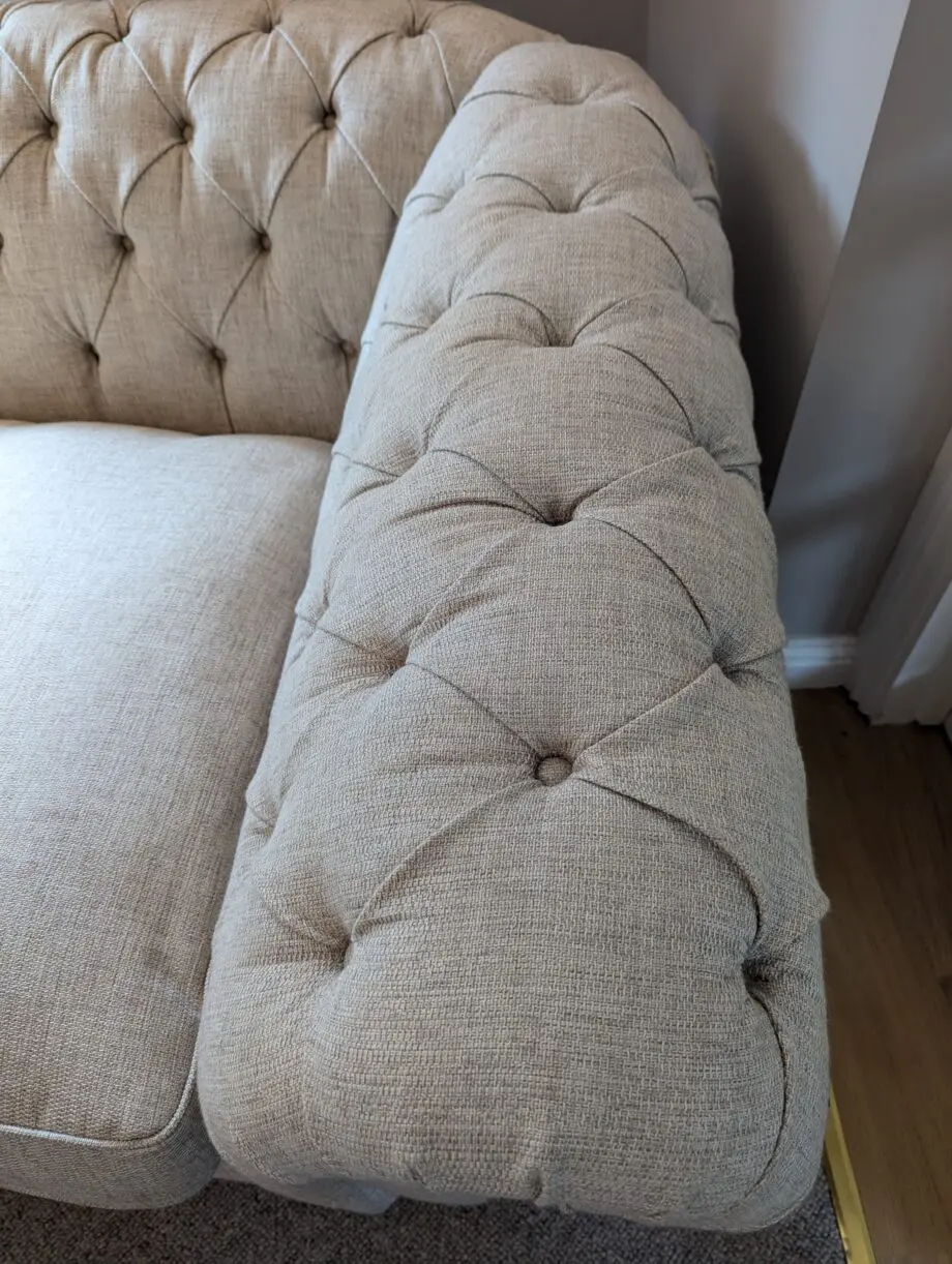 Langham Fabric Furniture Village Snuggle Chair Chesterfield