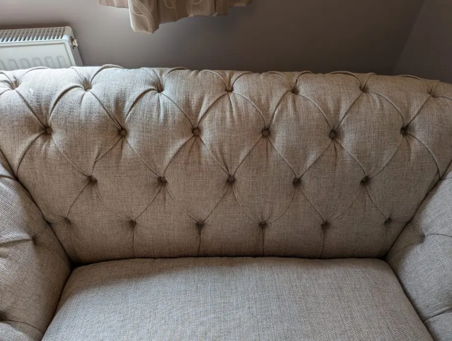 Langham Fabric Furniture Village Snuggle Chair Chesterfield