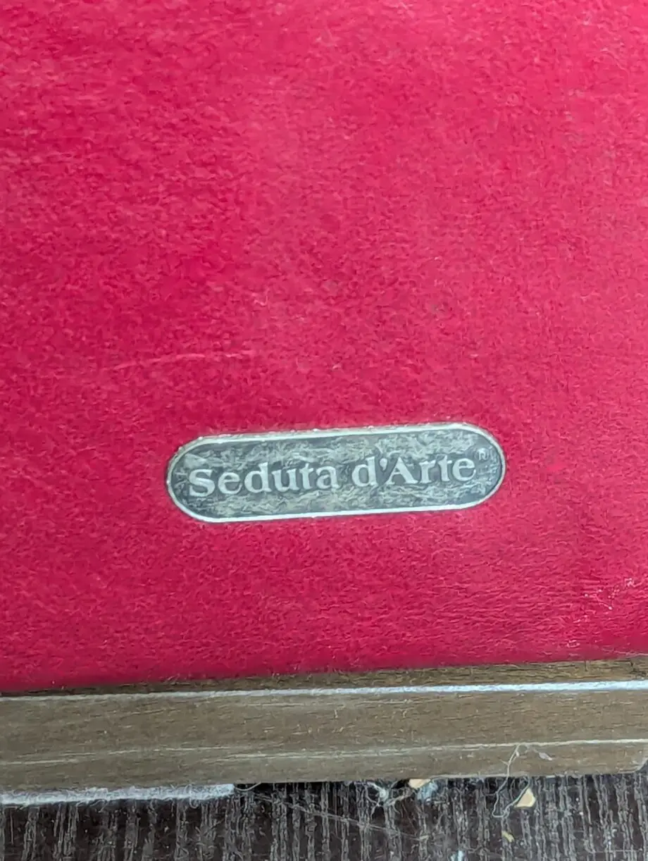 Seduta d'Arte Red Leather Sofa and Armchair