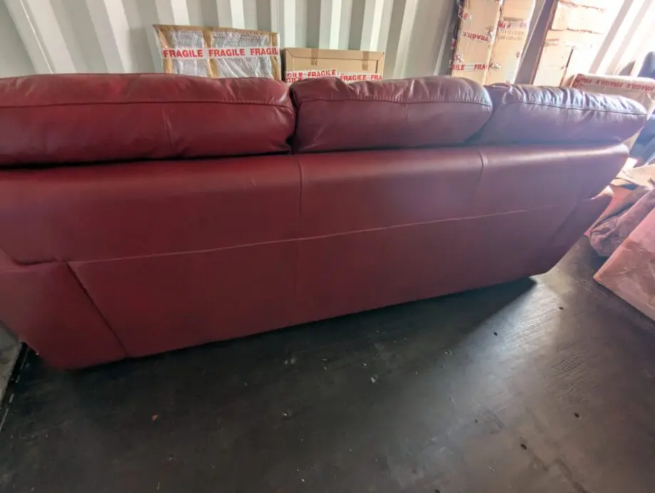 Seduta d'Arte Red Leather Sofa and Armchair