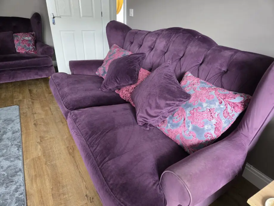2 x Purple Sofology Liberte Sofas Mila Plum Mix Velvet