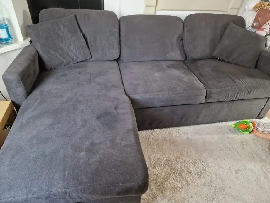 Charcoal corner sofa, left hand side