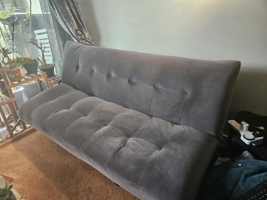 Habitat Kota 3 Seater Velvet Clic Clac Sofa Bed - Grey