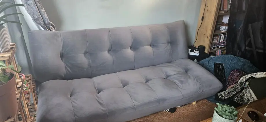 Habitat Kota 3 Seater Velvet Clic Clac Sofa Bed - Grey