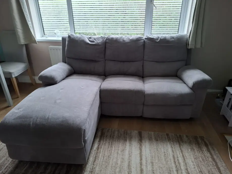 Grey sofa chaise recliner