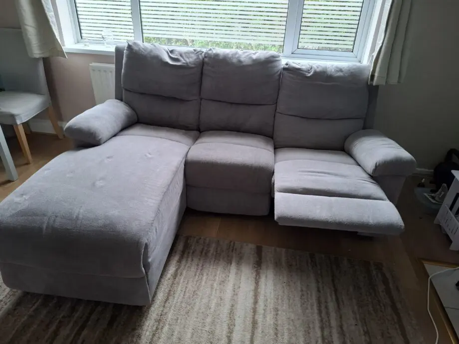 Grey sofa chaise recliner