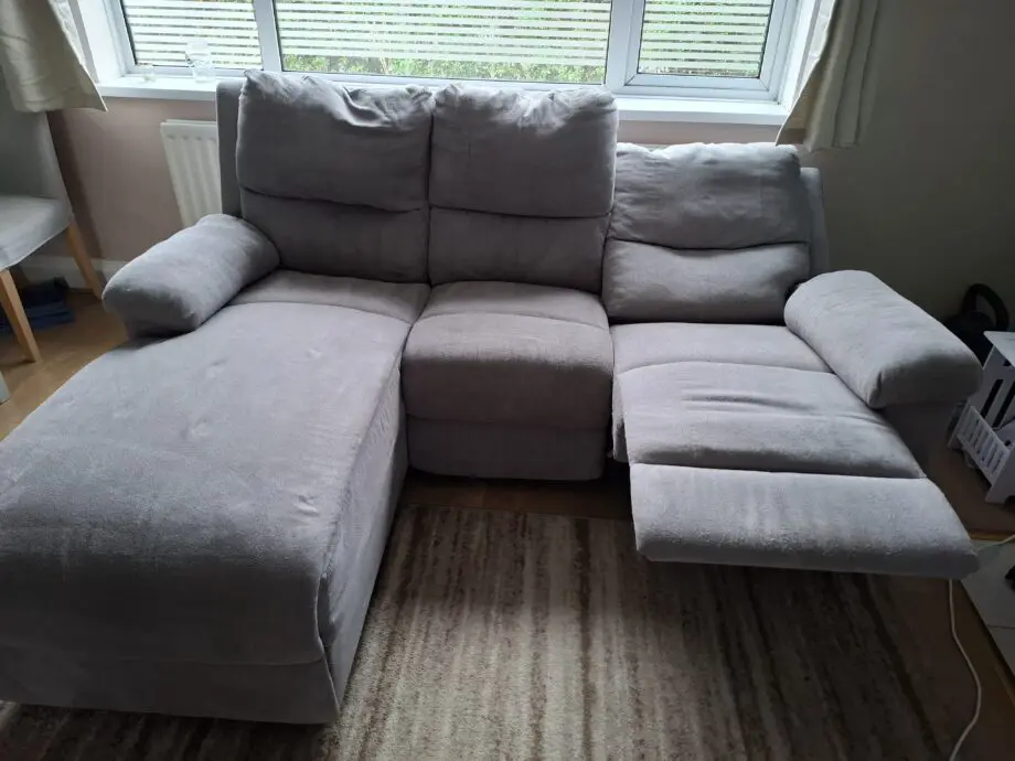 Grey sofa chaise recliner