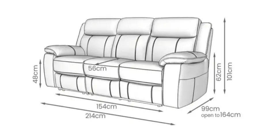 DFS 3st power recliner sofa