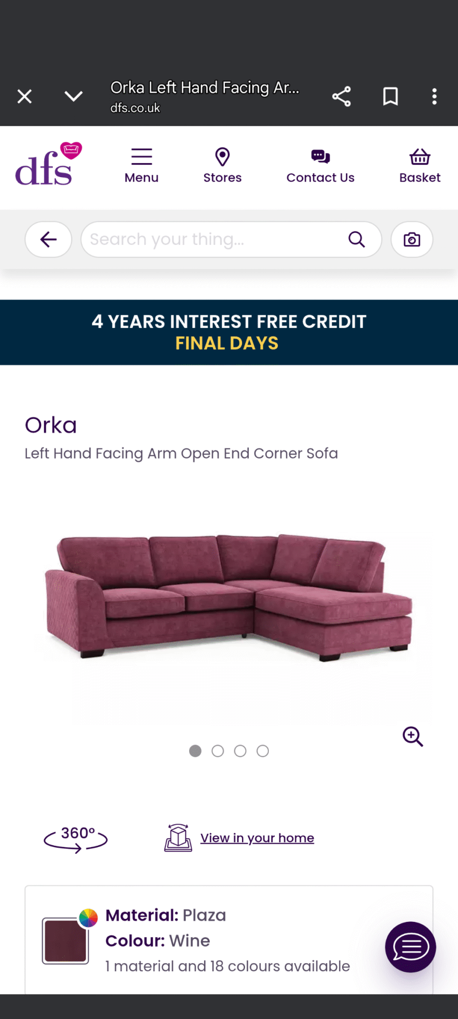 Large 4 seater corner sofa