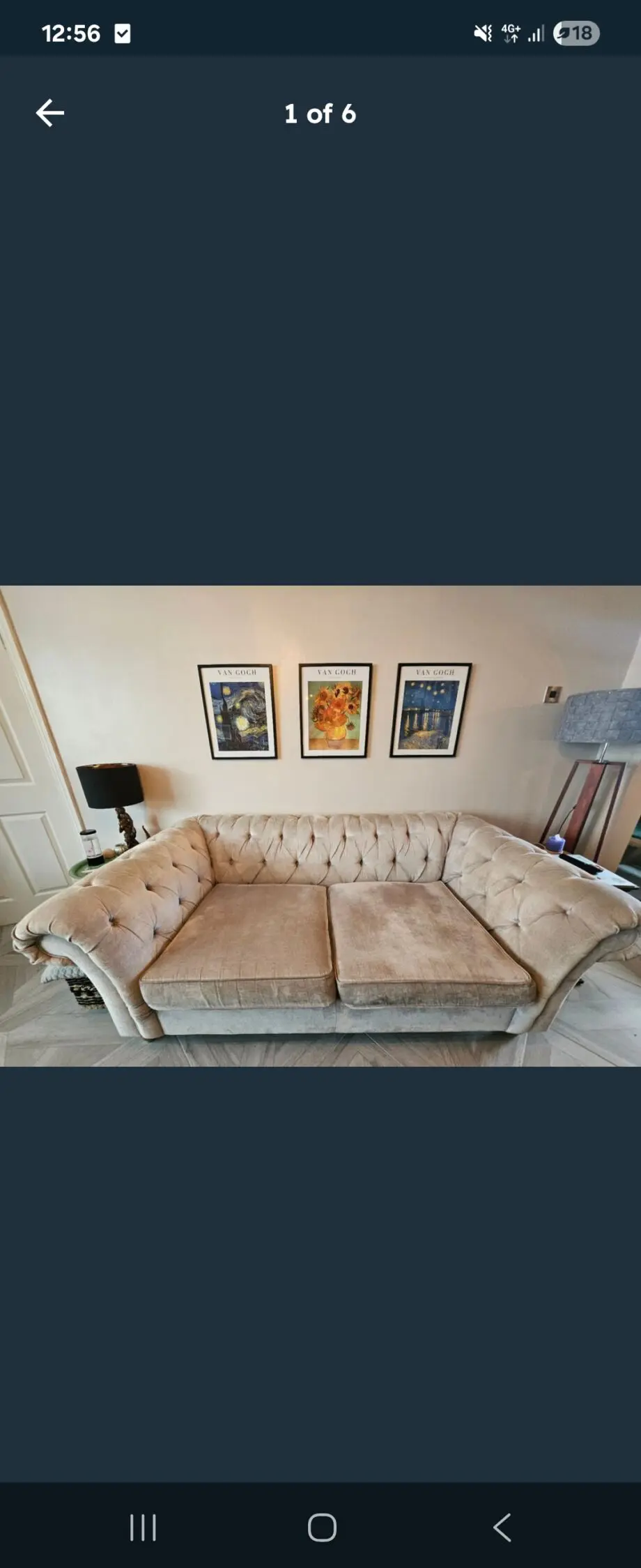 Next chenille chesterfield style sofa
