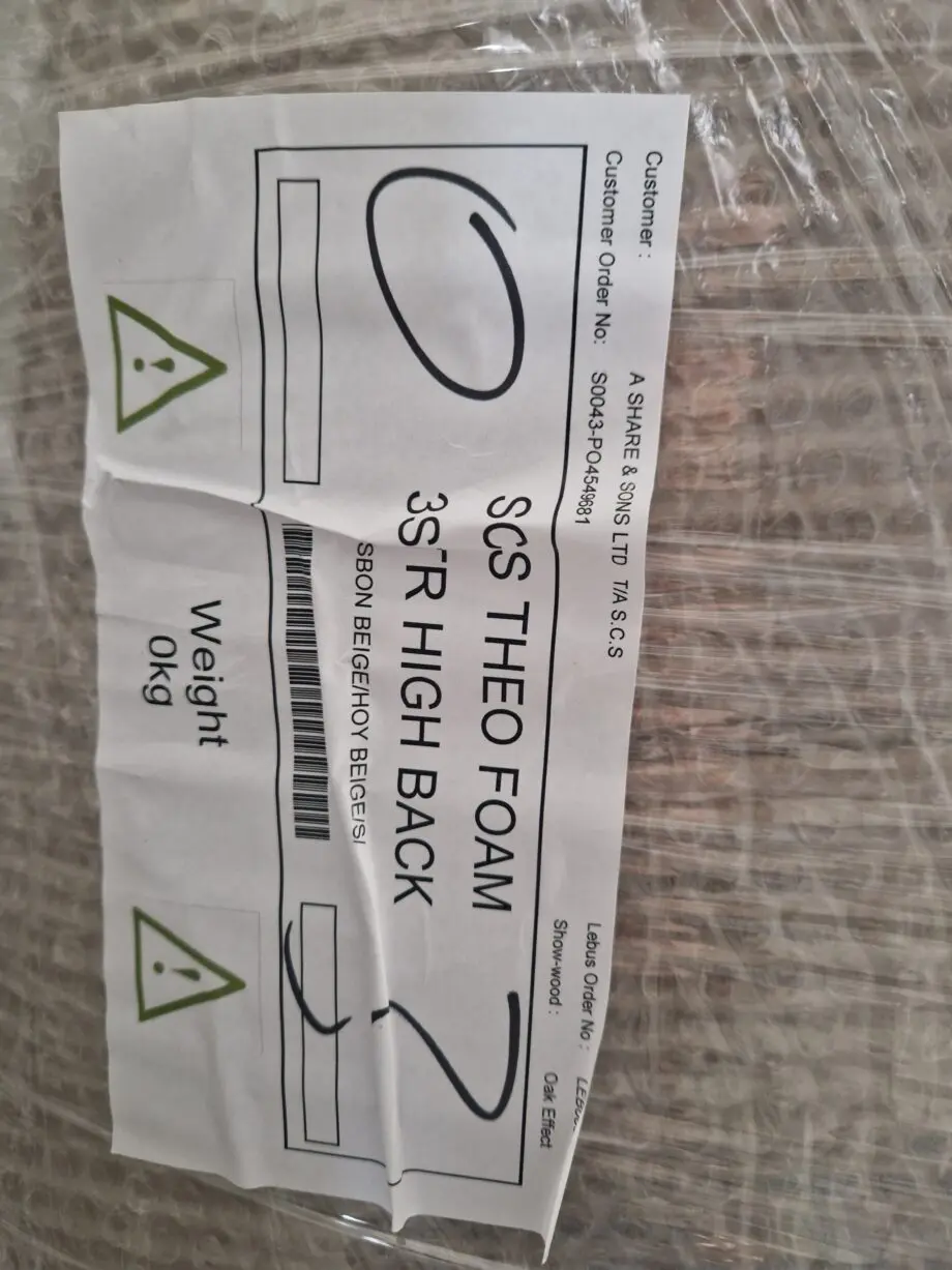 SCS 3 Seater Theo Standard High Back Beige