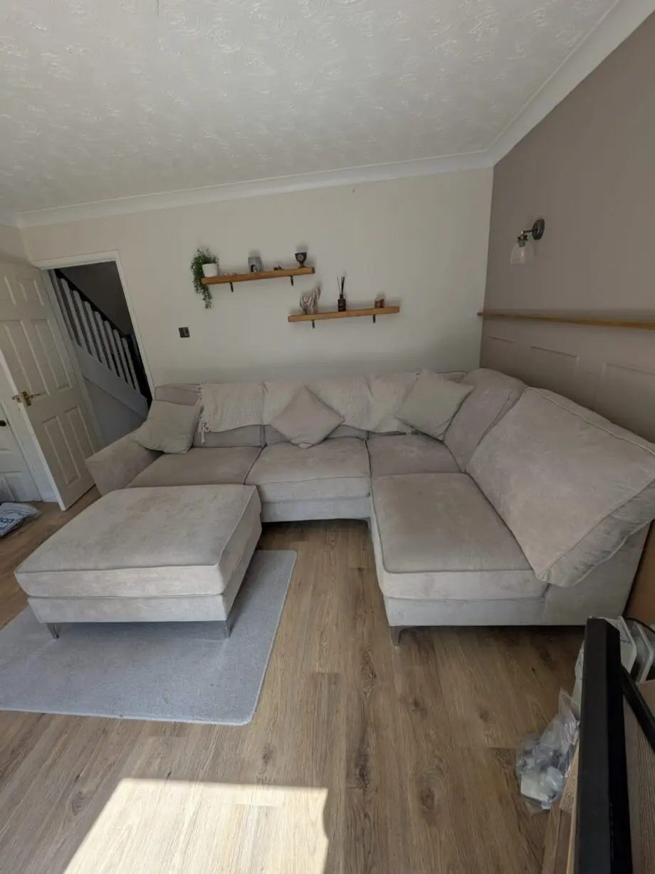 Grey corner sofa from Furniture Village