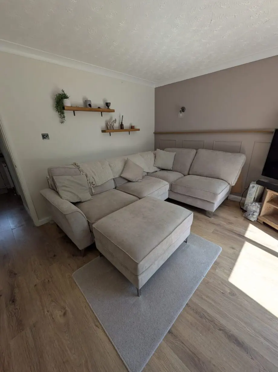 Grey corner sofa from Furniture Village