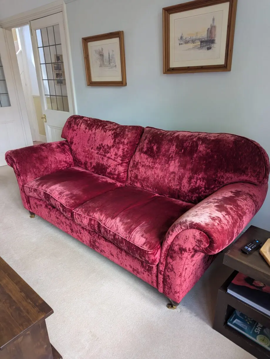 Laura Ashley Red Velvet Sofa Set