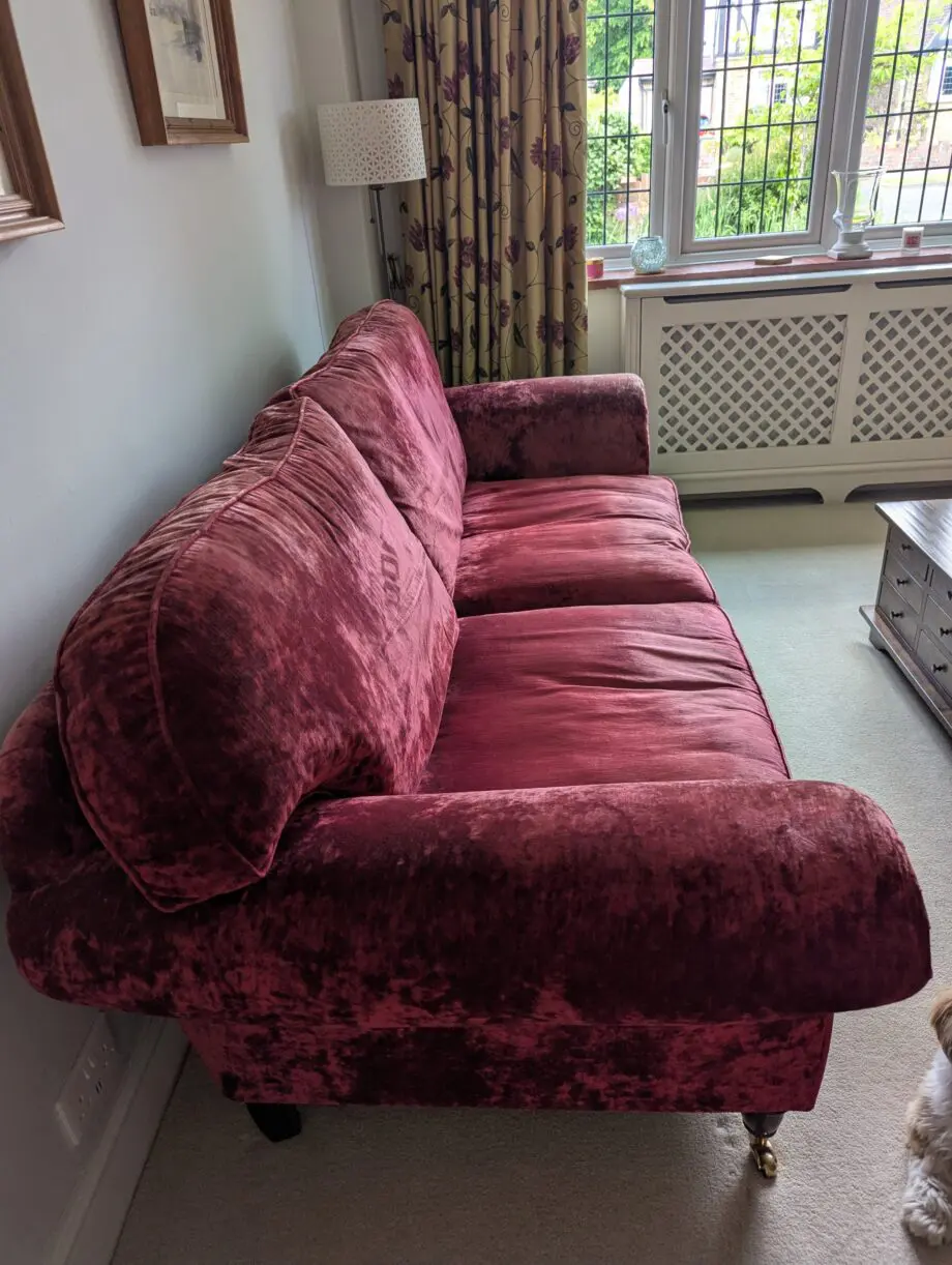 Laura Ashley Red Velvet Sofa Set