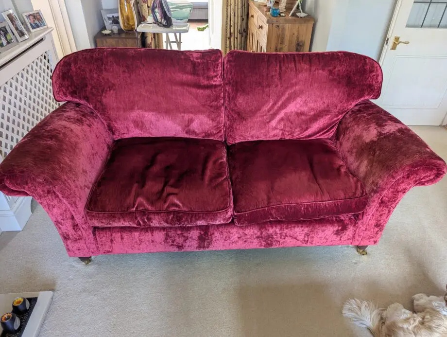 Laura Ashley Red Velvet Sofa Set