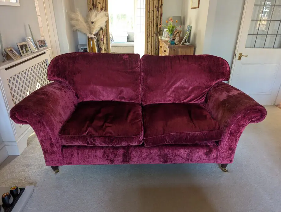 Laura Ashley Red Velvet Sofa Set