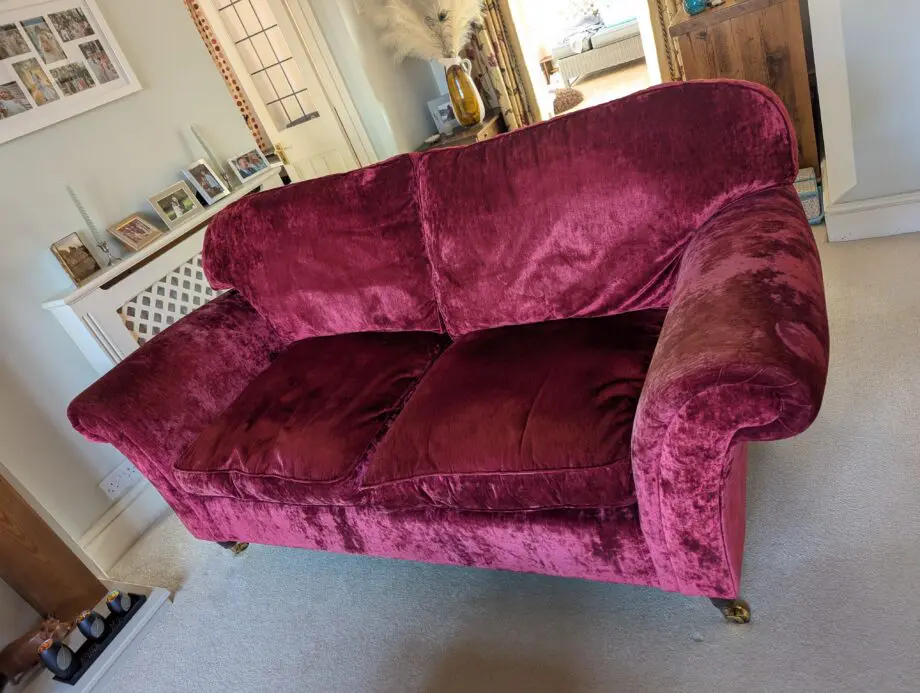 Laura Ashley Red Velvet Sofa Set