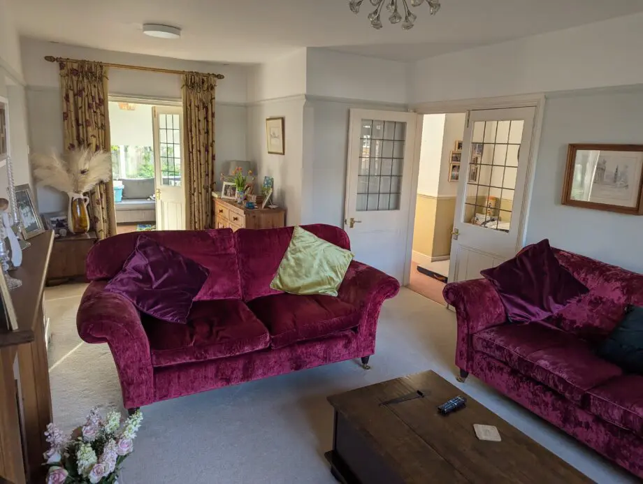 Laura Ashley Red Velvet Sofa Set