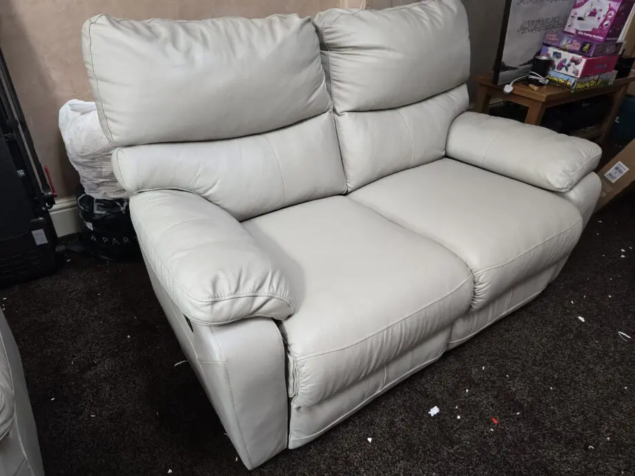 HARVEYS 3&2 Seater Grey Leather Recliner Sofas