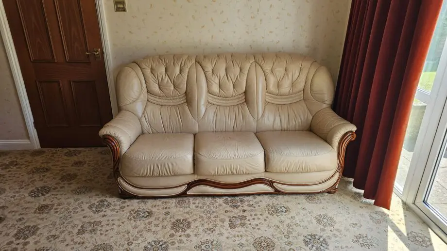 Vineys leather 3 seater sofa