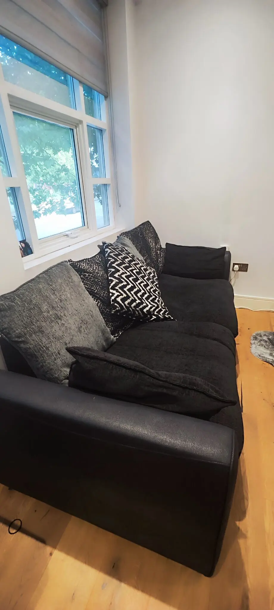 DFS Black and Charcoal 4 seater sofa