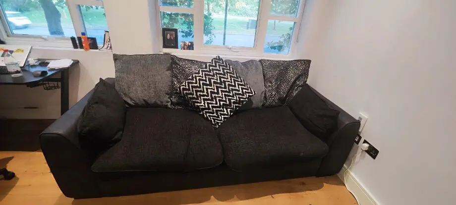 DFS Black and Charcoal 4 seater sofa