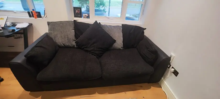 DFS Black and Charcoal 4 seater sofa