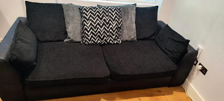 DFS Black and Charcoal 4 seater sofa