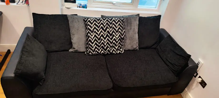 DFS Black and Charcoal 4 seater sofa