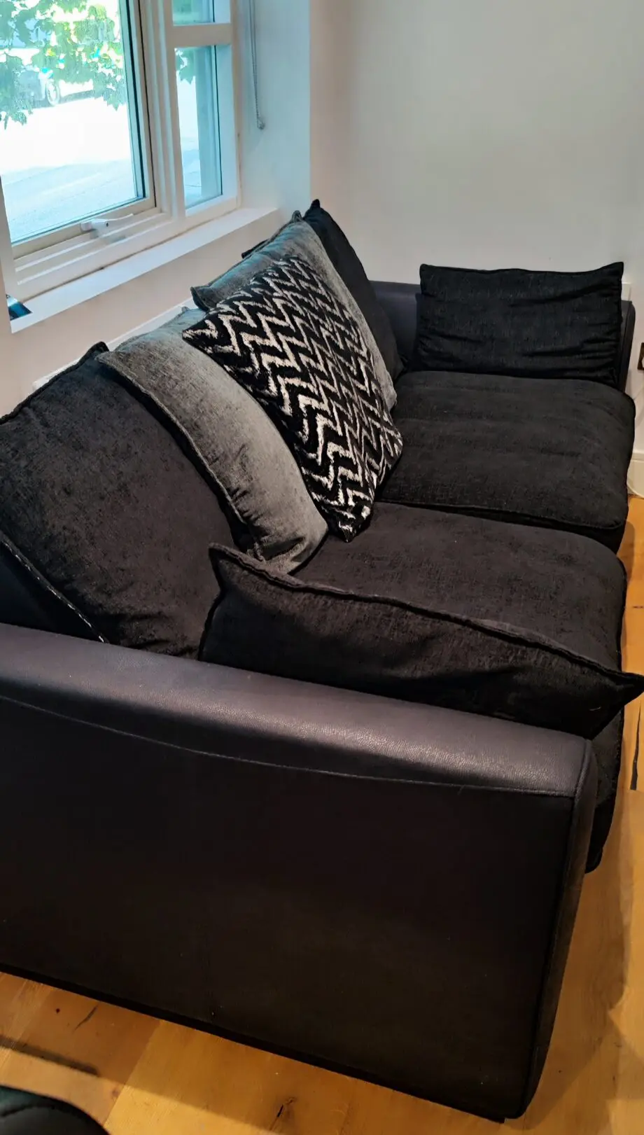 DFS Black and Charcoal 4 seater sofa