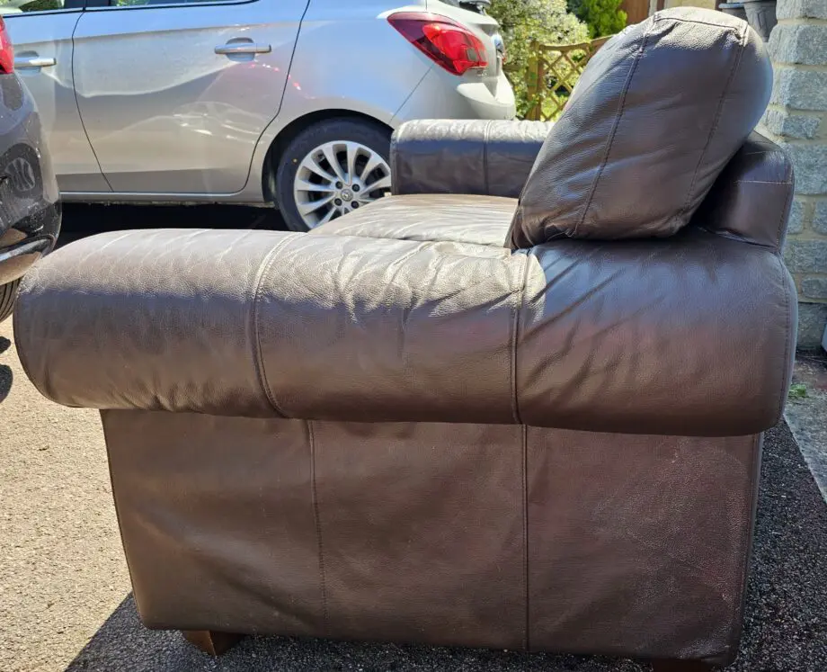 2 Seater Large Brown Leather Sofa