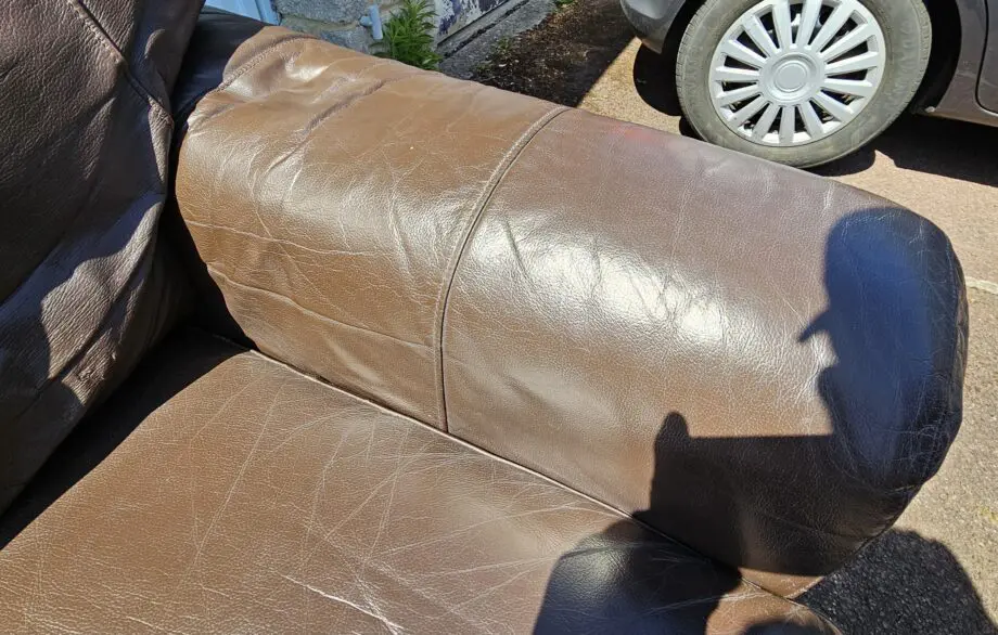 2 Seater Large Brown Leather Sofa