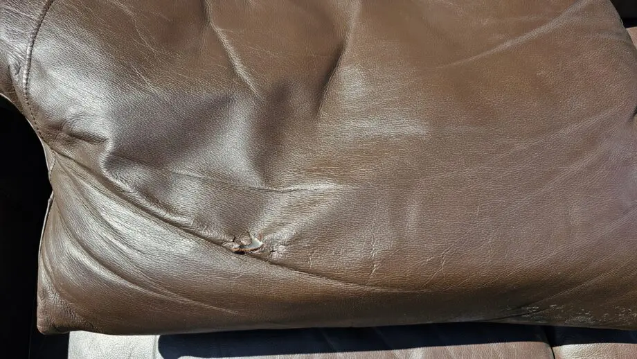 2 Seater Large Brown Leather Sofa