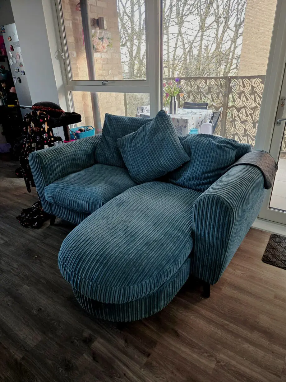 DFS 2 seaters Honey sofa with chaise longue