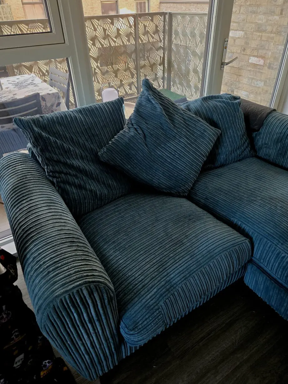 DFS 2 seaters Honey sofa with chaise longue