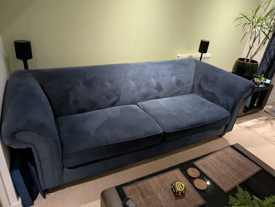 Stylish blue 3 seater sofa