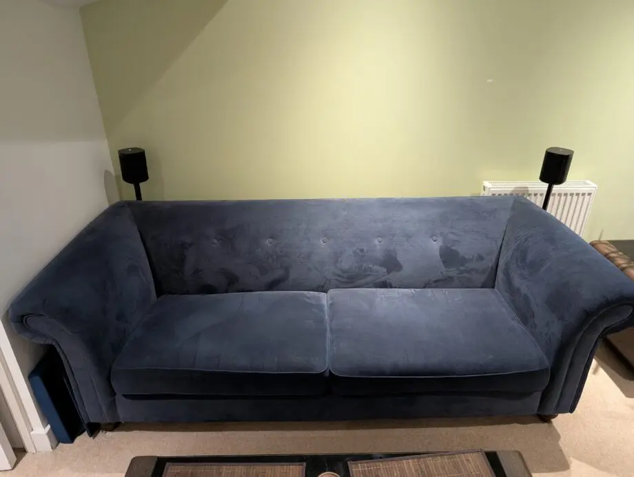 Stylish blue 3 seater sofa