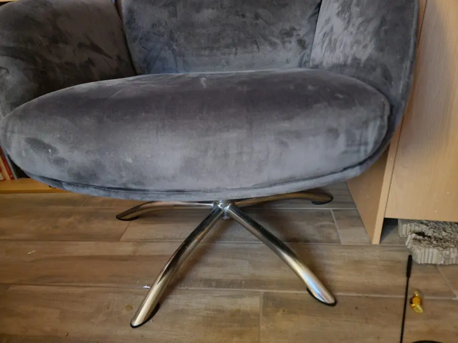 Grey Velvet Swivel Office Lounge Ergonomic Chair